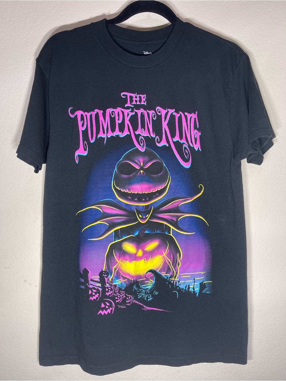 Disney The Pumpkin King Tee - Black with Neon Pink & Yellow Accents
